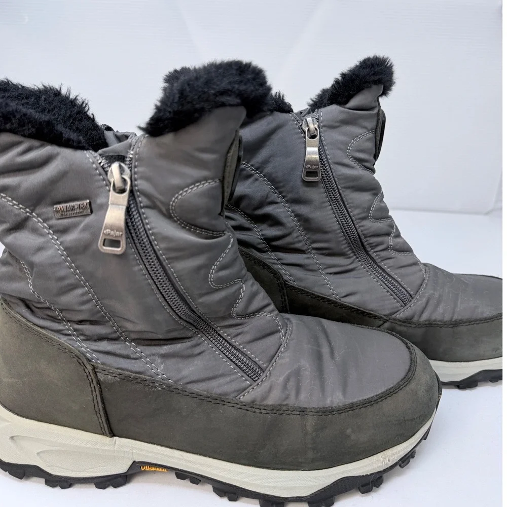 Pajar Canada Womens Gray Waterproof Winter Boots Vibram Arctic Grip Fits 8-8.5